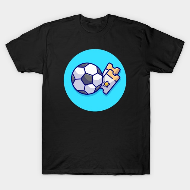 Soccer Ball With Ticket Cartoon Vector Icon Illustration T-Shirt by Catalyst Labs